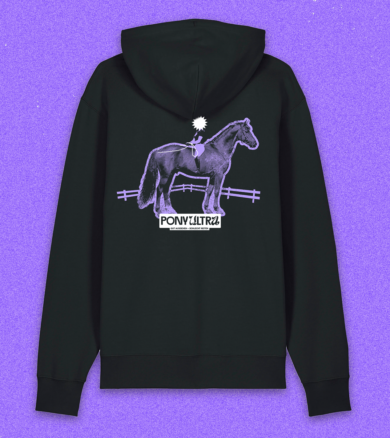 Hoodie "Gut Aussehen – Schlecht Reiten" schwarz