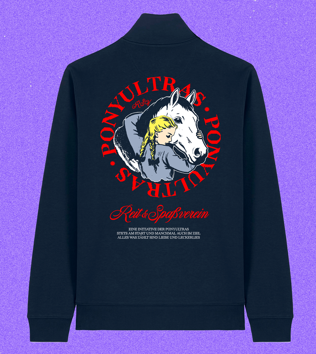 Halfzip "Reit- und Spaßverein" Navy