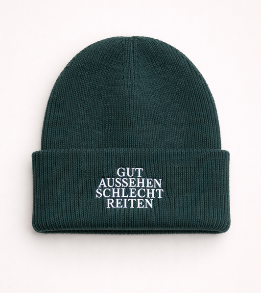 Beanie "Gut Aussehen Schlecht Reiten" Grün