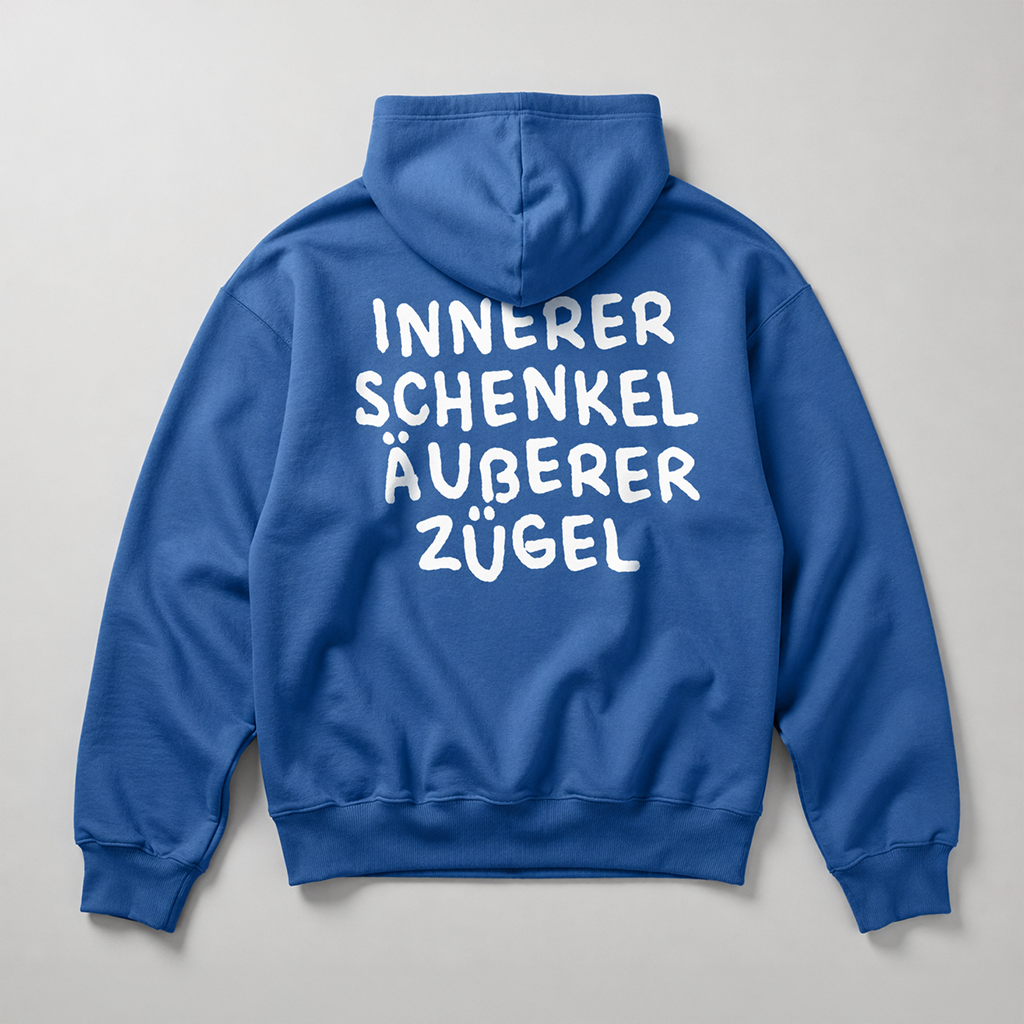 "Innerer Schenkel" Hoodie Kornblumenblau