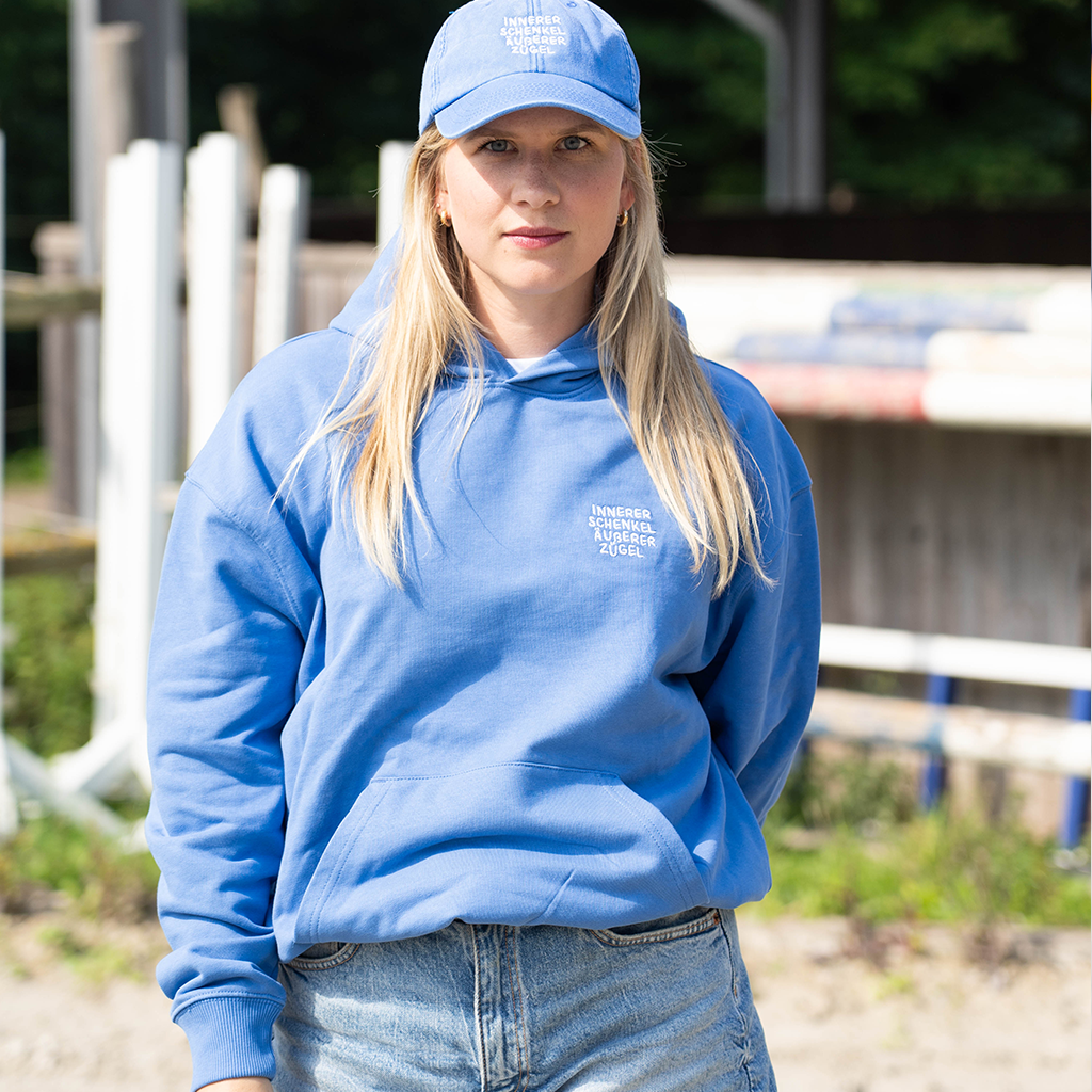 "Innerer Schenkel" Hoodie Kornblumenblau