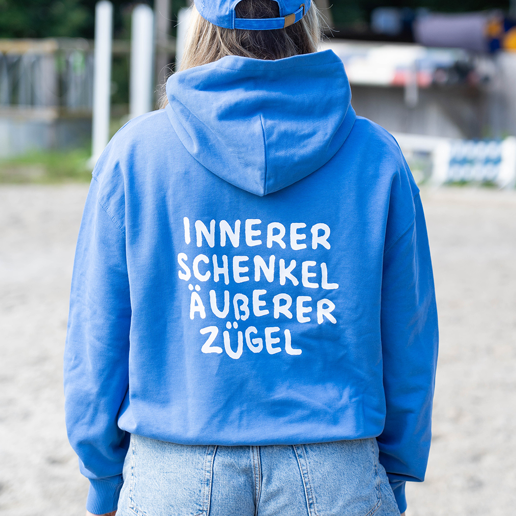 "Innerer Schenkel" Hoodie Kornblumenblau