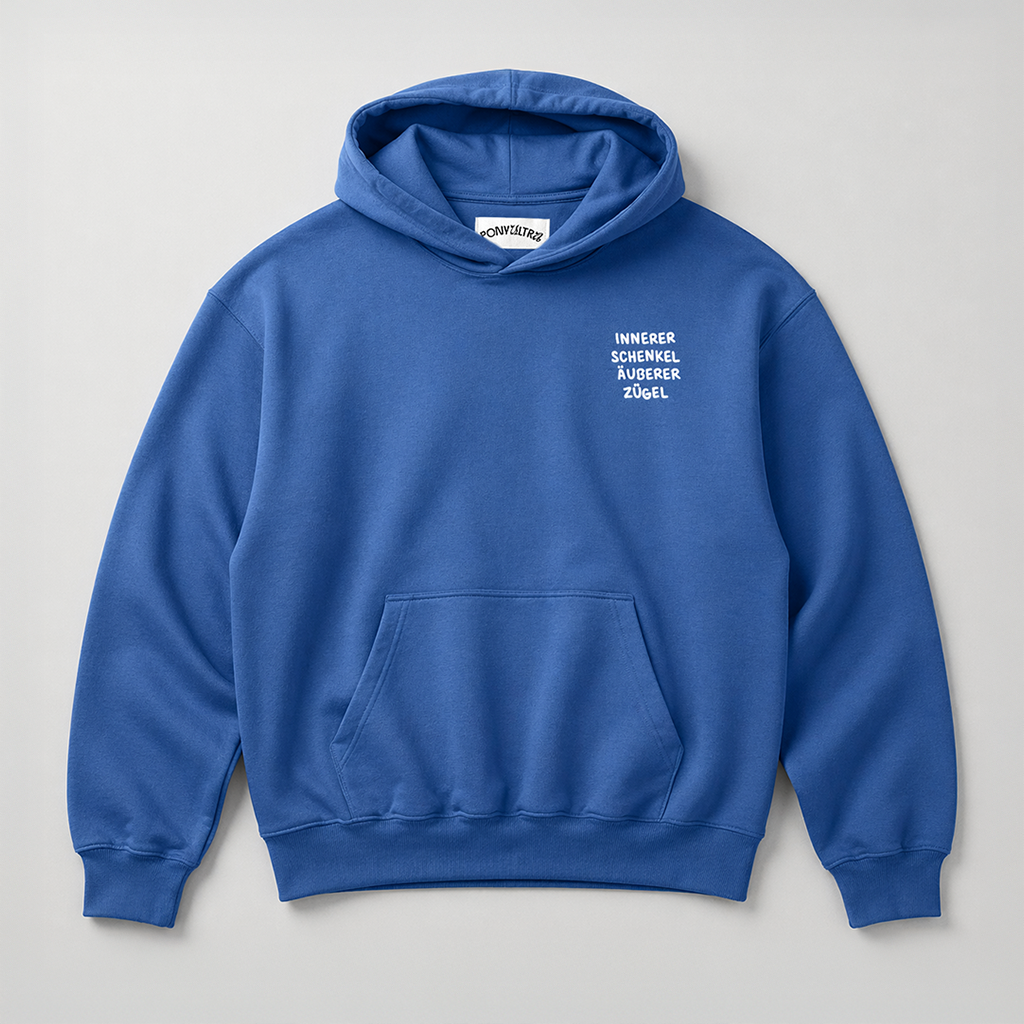 "Innerer Schenkel" Hoodie Kornblumenblau
