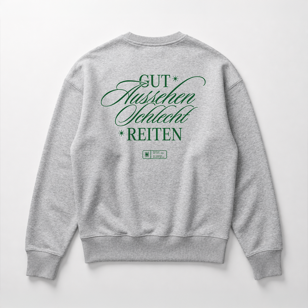 "Gut Aussehen Schlecht Reiten" Sweater Grau