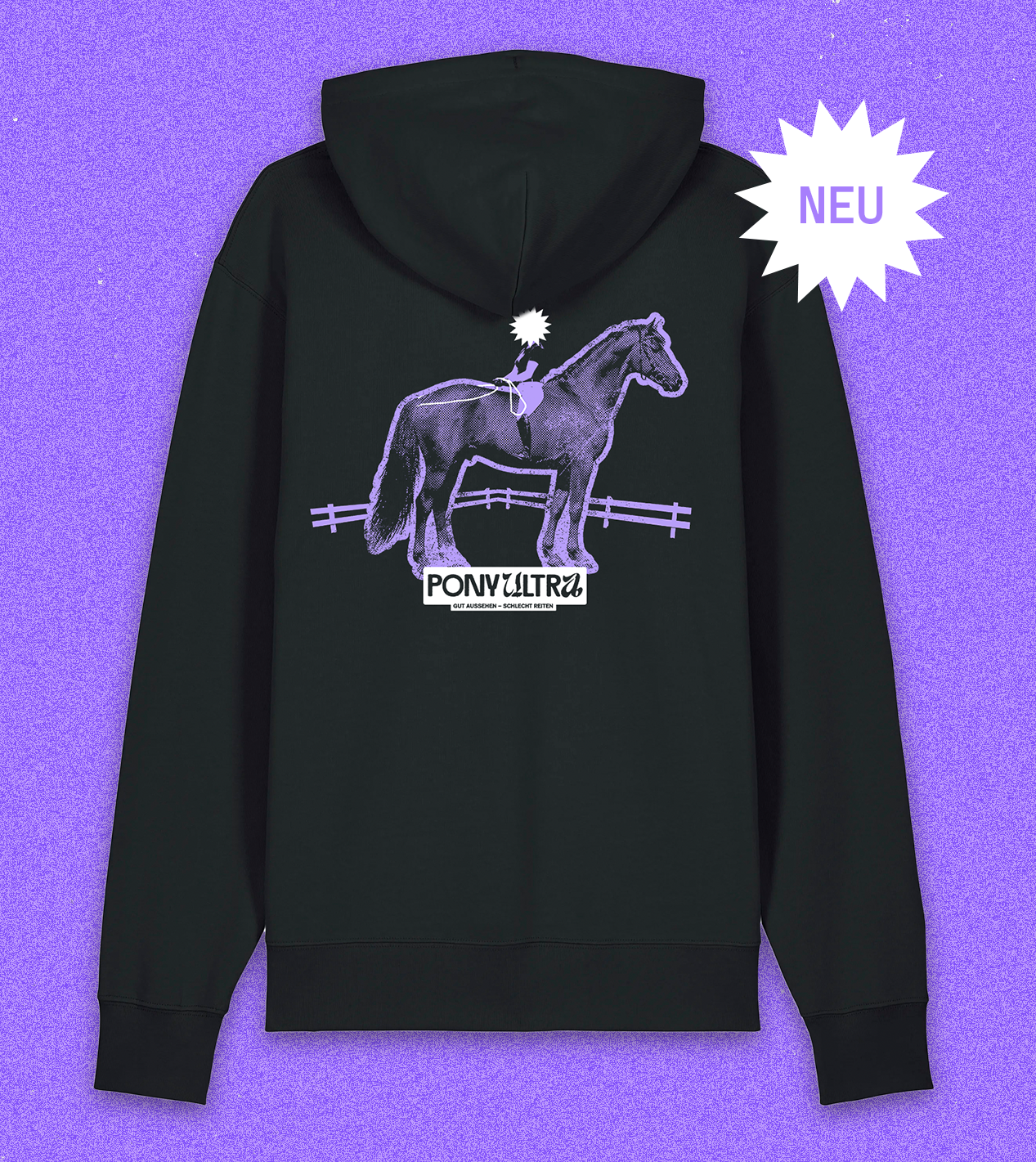 Hoodie "Gut Aussehen – Schlecht Reiten" schwarz