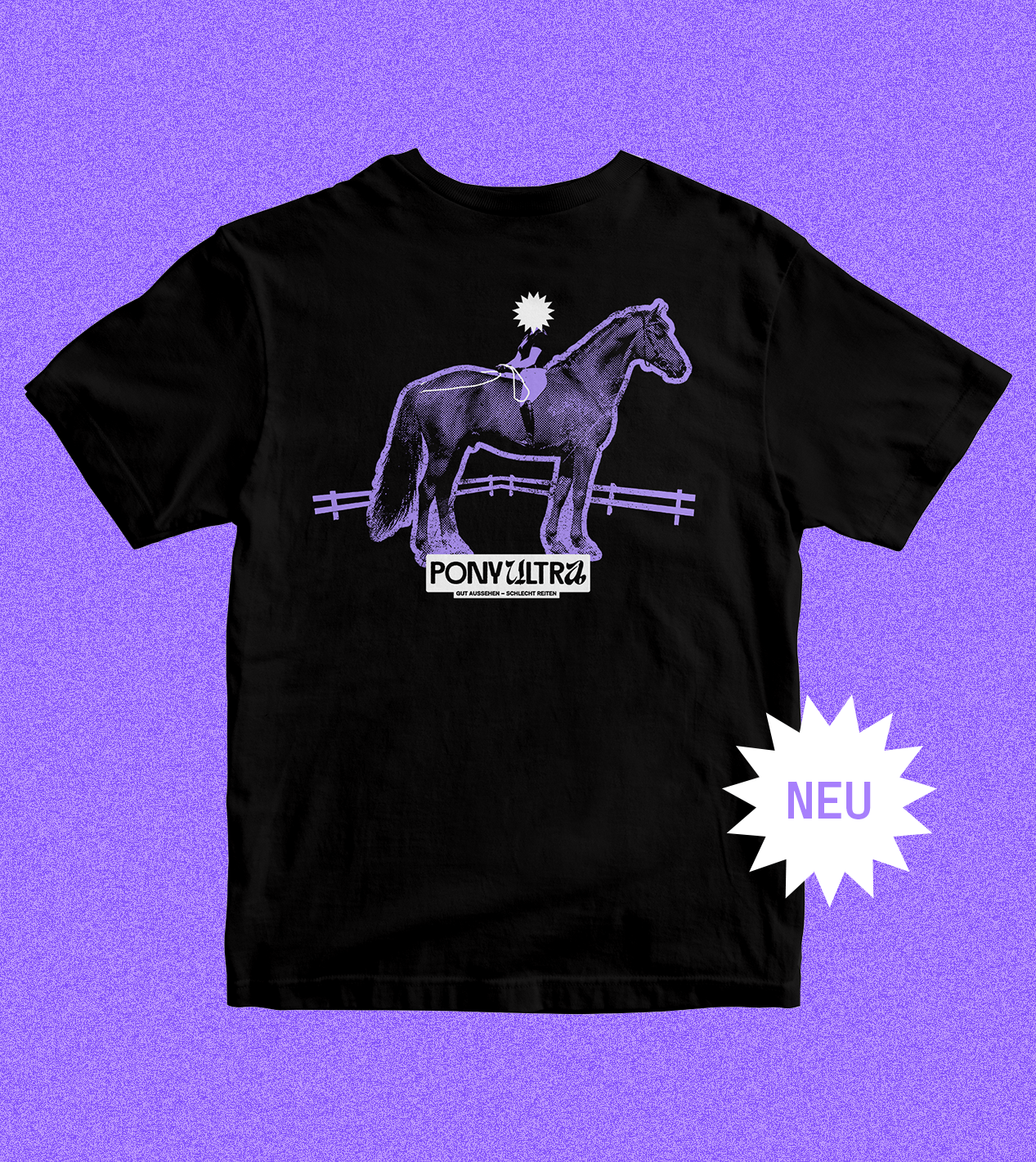 T-Shirt "Gut Aussehen – Schlecht Reiten" schwarz