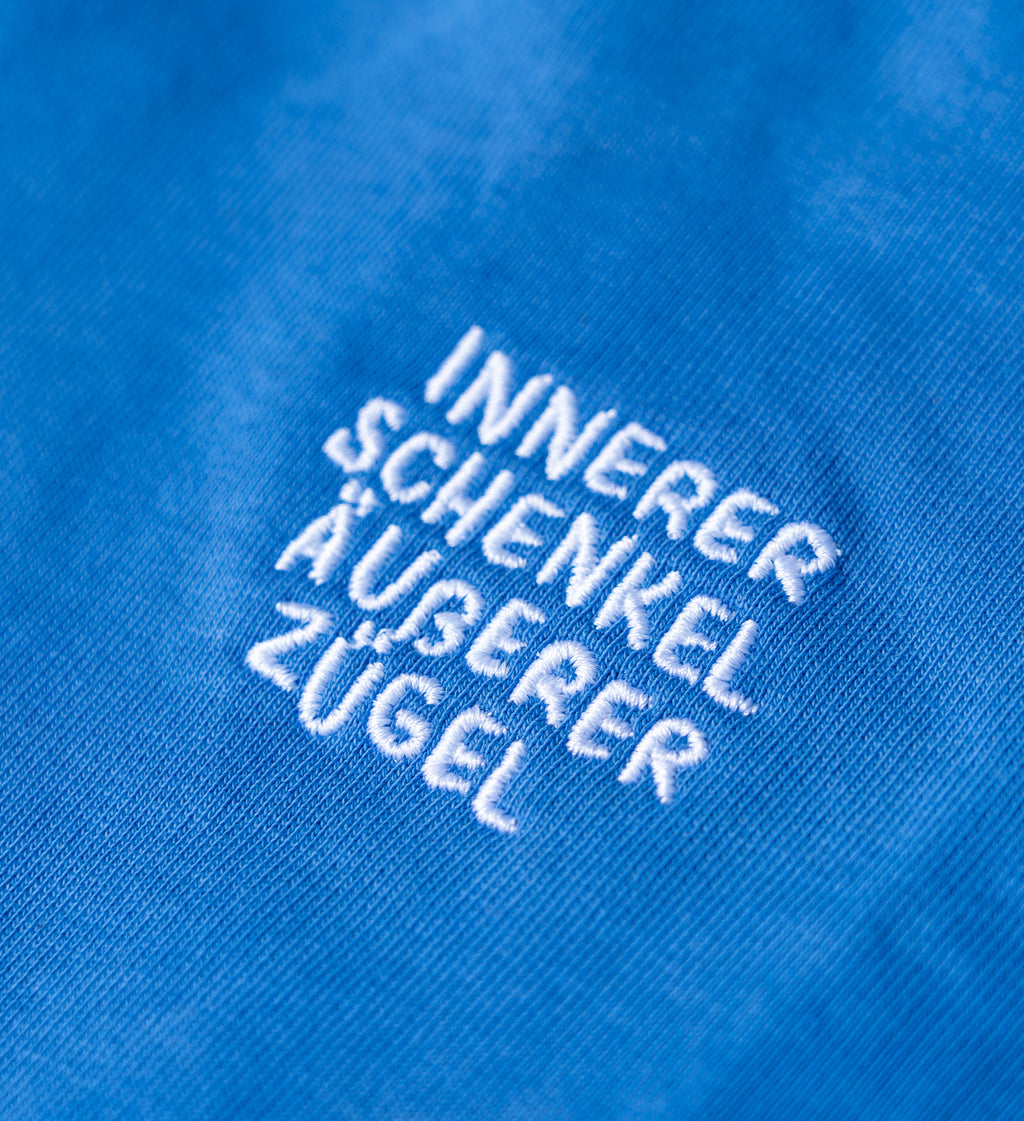 "Innerer Schenkel" Hoodie Kornblumenblau