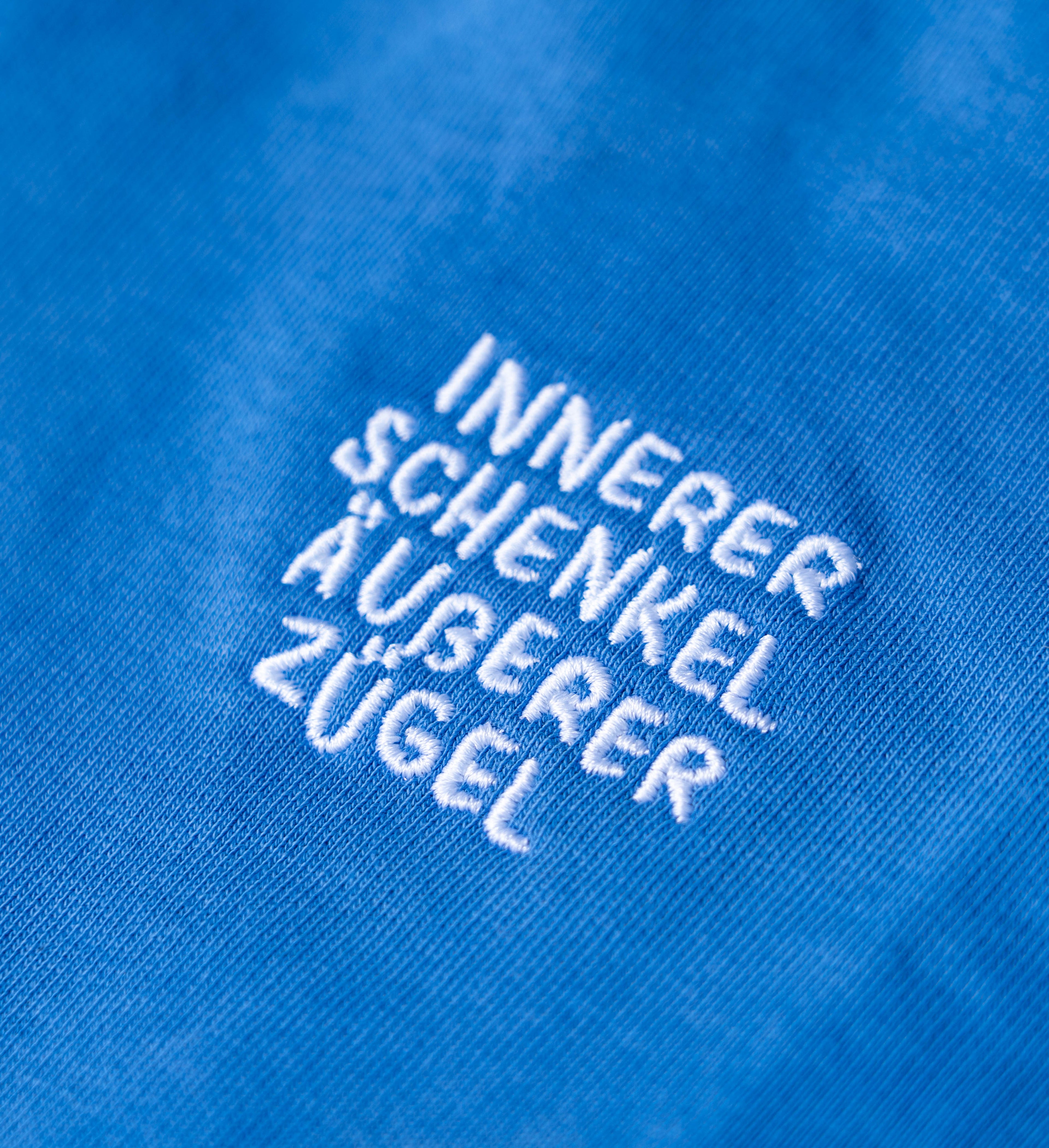 "Innerer Schenkel" Hoodie Kornblumenblau